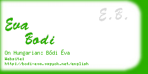 eva bodi business card